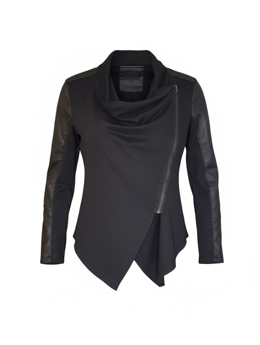 BlankNYC Faux Suede Leather Drape Front Moto Jacket BikerCore Rock Mob Wife